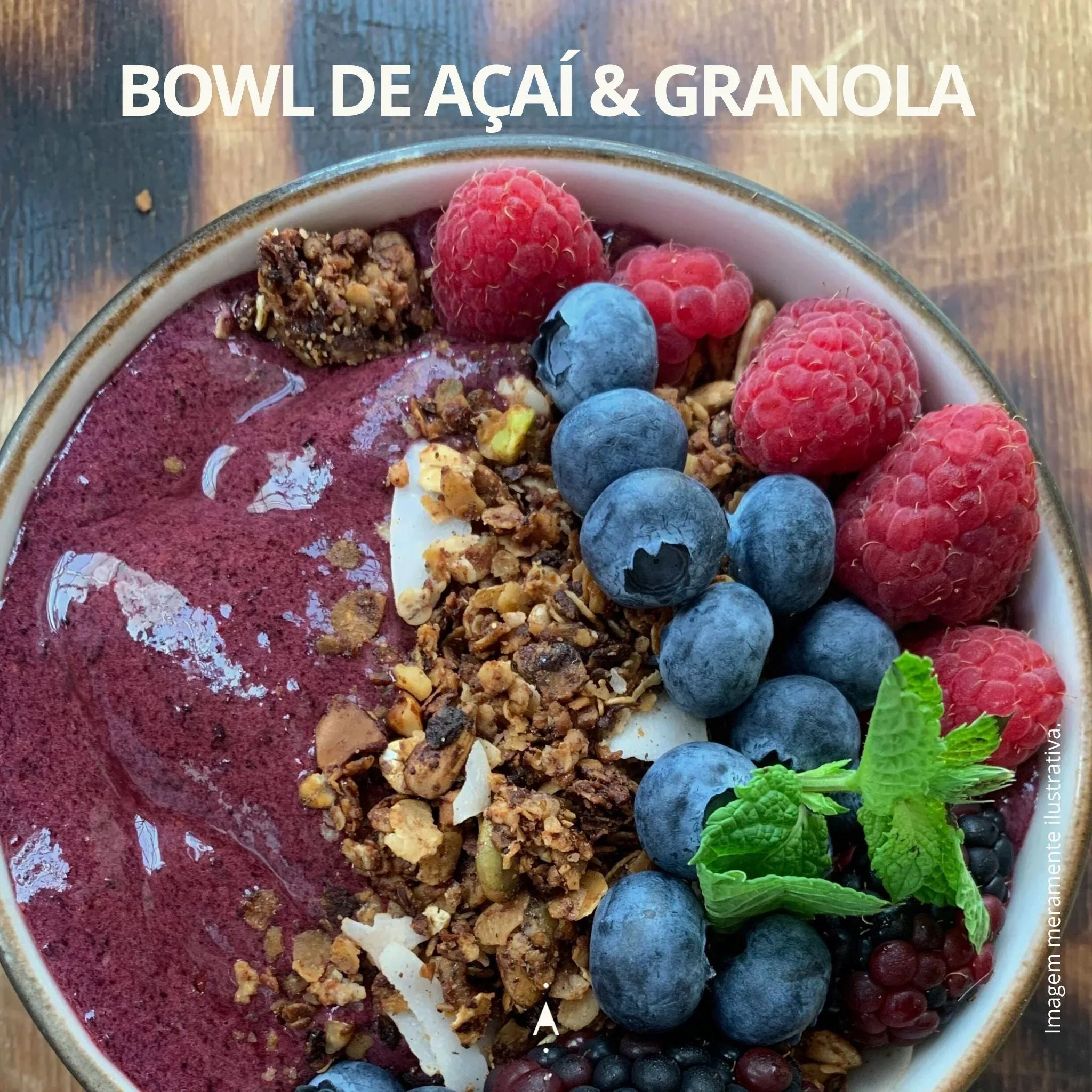 Bowl de Açaí com Granolas sem gluten de amendoim e cacau do The Therapist