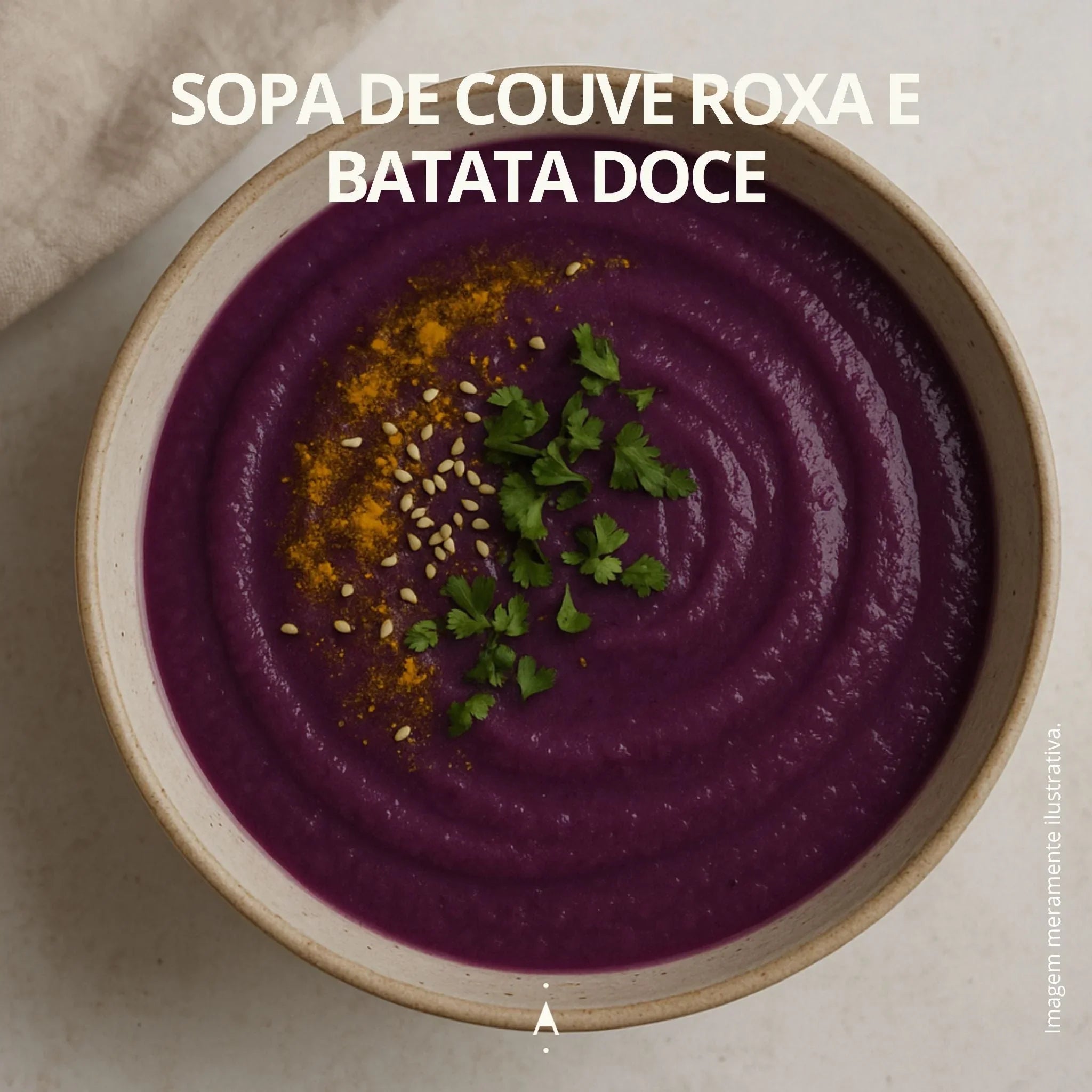 Receitas saudáveis e simples Sopa de couve roxa e batata doce