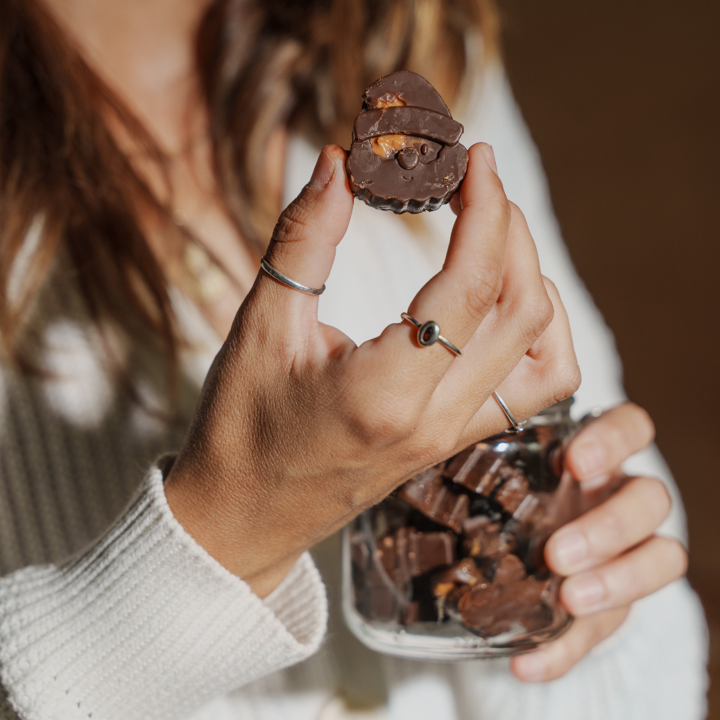 Bombons de chocolate negro vegan e glúten free